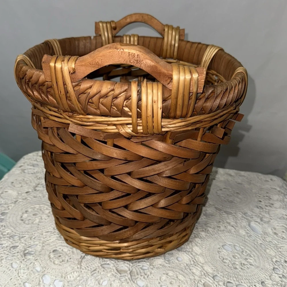 Home Interior HomeCo Woven Basket Set Tag Fishing Basket Vintage‎ Discontinued